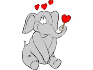 Sticker Custom Preview Image #075691 Holidays Valentines Day Elephant Hearts