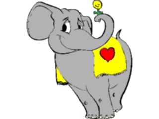 Sticker Custom Preview Image #075692 Holidays Valentines Day Elephantwith Flower
