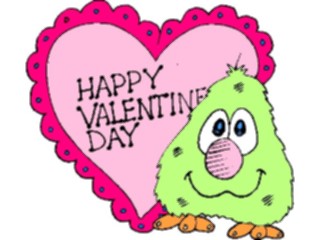 Sticker Custom Preview Image #075696 Holidays Valentines Day Fuzzy Creature Valentine