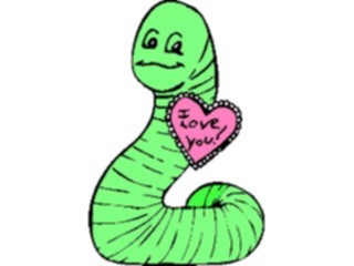 Sticker Custom Preview Image #076038 Holidays Valentines Day I Love You Worm