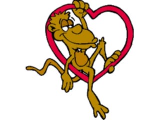Sticker Custom Preview Image #076099 Holidays Valentines Day Monkeywith Heart