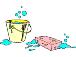 Sticker Custom Preview Image #076715 Household Cleaning Bucket Sponge2
