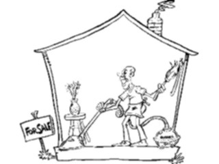 Sticker Custom Preview Image #076737 Household Cleaning Man Cleaning House