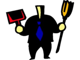 Sticker Custom Preview Image #076738 Household Cleaning Manwith Broom