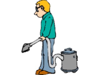 Sticker Custom Preview Image #076740 Household Cleaning Manwith Vacuum2