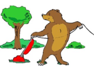 Sticker Custom Preview Image #076866 Household Cleaning Vacuuming Bear