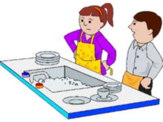 Sticker Custom Preview Image #076870 Household Cleaning Washing Dishes4
