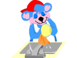 Sticker Custom Preview Image #076874 Household Cleaning Washing Dishes Bear