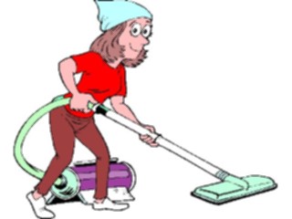Sticker Custom Preview Image #076875 Household Cleaning Woman Vacuuming