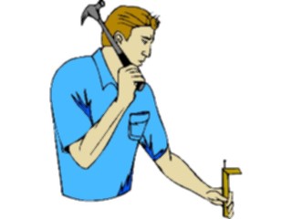 Sticker Custom Preview Image #077031 Household Home Improvement Handyman Hammering