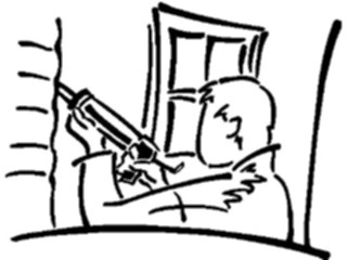 Sticker Custom Preview Image #077050 Household Home Improvement Man Caulking