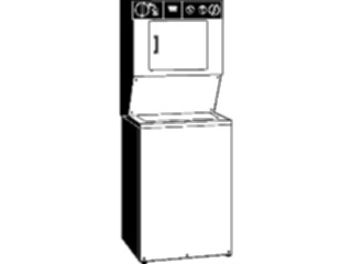 Sticker Custom Preview Image #078276 Household Laundry Washer Dryer Stacked