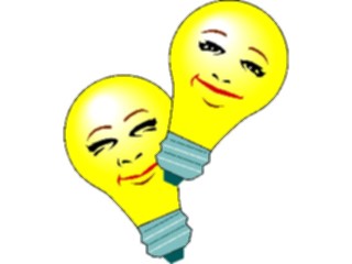 Sticker Custom Preview Image #078569 Household Lighting Light Bulbs Smiling