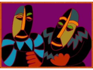 Sticker Custom Preview Image #079760 International Africa Art Design Masked Men