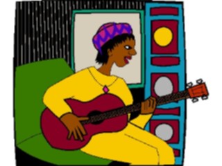 Sticker Custom Preview Image #079831 International Africa Occupations Guitarist