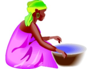 Sticker Custom Preview Image #079911 International Africa People Cartoons Woman Cooking