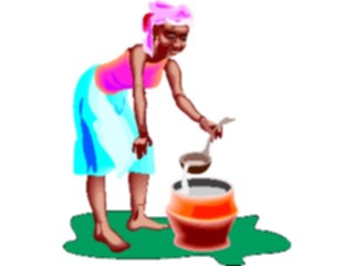 Sticker Custom Preview Image #079912 International Africa People Cartoons Woman Pouring