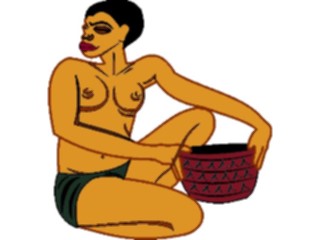 Sticker Custom Preview Image #079913 International Africa People Cartoons Womanwith Basket