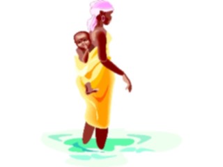 Sticker Custom Preview Image #079915 International Africa People Cartoons Womanwith Child