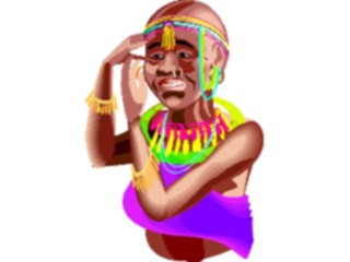 Sticker Custom Preview Image #079916 International Africa People Cartoons Womanwith Headdress