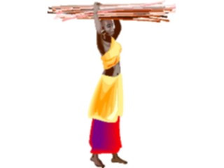 Sticker Custom Preview Image #079918 International Africa People Cartoons Womanwith Wood