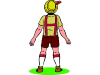 Sticker Custom Preview Image #080668 International People Cartoons German Man Back View