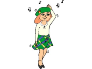 Sticker Custom Preview Image #080681 International People Cartoons Irish Girl Dancing