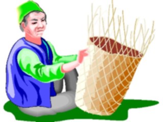 Sticker Custom Preview Image #080983 International People Images Man Weaving Basket
