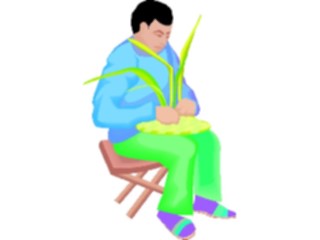 Sticker Custom Preview Image #080984 International People Images Man Weaving Hat