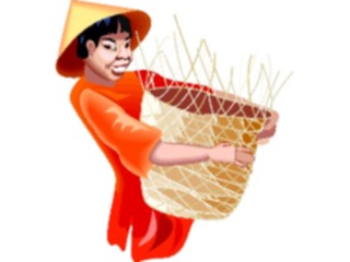 Sticker Custom Preview Image #081073 International People Images Vietnamesewith Basket