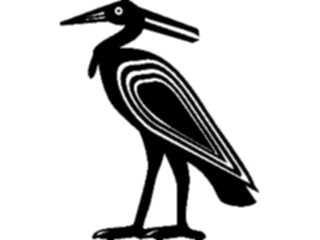 Sticker Custom Preview Image #081584 International Symbol Alphabets Egyptian Hieroglyphics Phoenix Heron