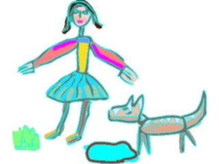 Sticker Custom Preview Image #082347 Kids Stuff Drawings Girl Dog