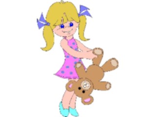 Sticker Custom Preview Image #082353 Kids Stuff Drawings Girlwith Bear