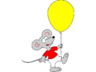 Sticker Custom Preview Image #082435 Kids Stuff Drawings Mousewith Balloon