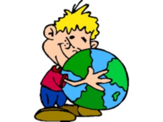 Sticker Custom Preview Image #082859 Kids Stuff Images Boy Hugging Planet