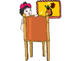 Sticker Custom Preview Image #083436 Kids Stuff Images Girl Hiding Behind Chair