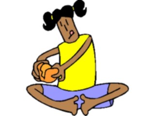 Sticker Custom Preview Image #083589 Kids Stuff Images Girl Peeling Orange