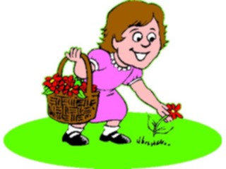Sticker Custom Preview Image #083590 Kids Stuff Images Girl Picking Flowers