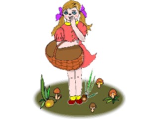 Sticker Custom Preview Image #083591 Kids Stuff Images Girl Picking Mushrooms