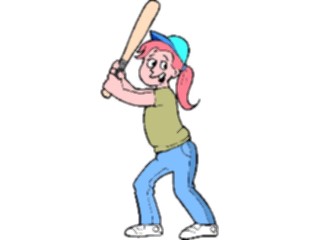 Sticker Custom Preview Image #083594 Kids Stuff Images Girl Playing Baseball