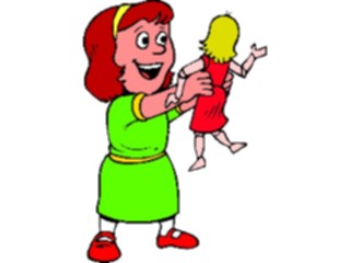 Sticker Custom Preview Image #083605 Kids Stuff Images Girl Playingwith Doll1