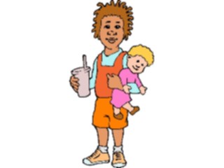 Sticker Custom Preview Image #083606 Kids Stuff Images Girl Playingwith Doll2