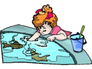 Sticker Custom Preview Image #083607 Kids Stuff Images Girl Playingwith Fish