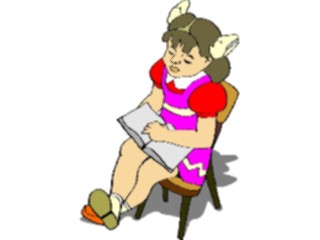 Sticker Custom Preview Image #083618 Kids Stuff Images Girl Reading3