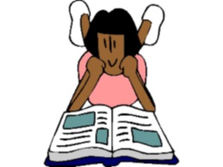 Sticker Custom Preview Image #083619 Kids Stuff Images Girl Reading4