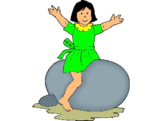 Sticker Custom Preview Image #083635 Kids Stuff Images Girl Sittingon Rock
