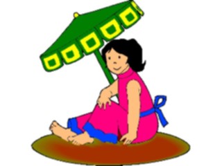 Sticker Custom Preview Image #083669 Kids Stuff Images Girl Under Umbrella
