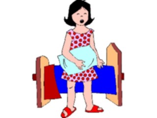 Sticker Custom Preview Image #083672 Kids Stuff Images Girl Waking Up