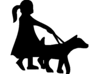 Sticker Custom Preview Image #083679 Kids Stuff Images Girl Walking Dog1