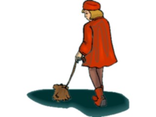 Sticker Custom Preview Image #083680 Kids Stuff Images Girl Walking Dog2